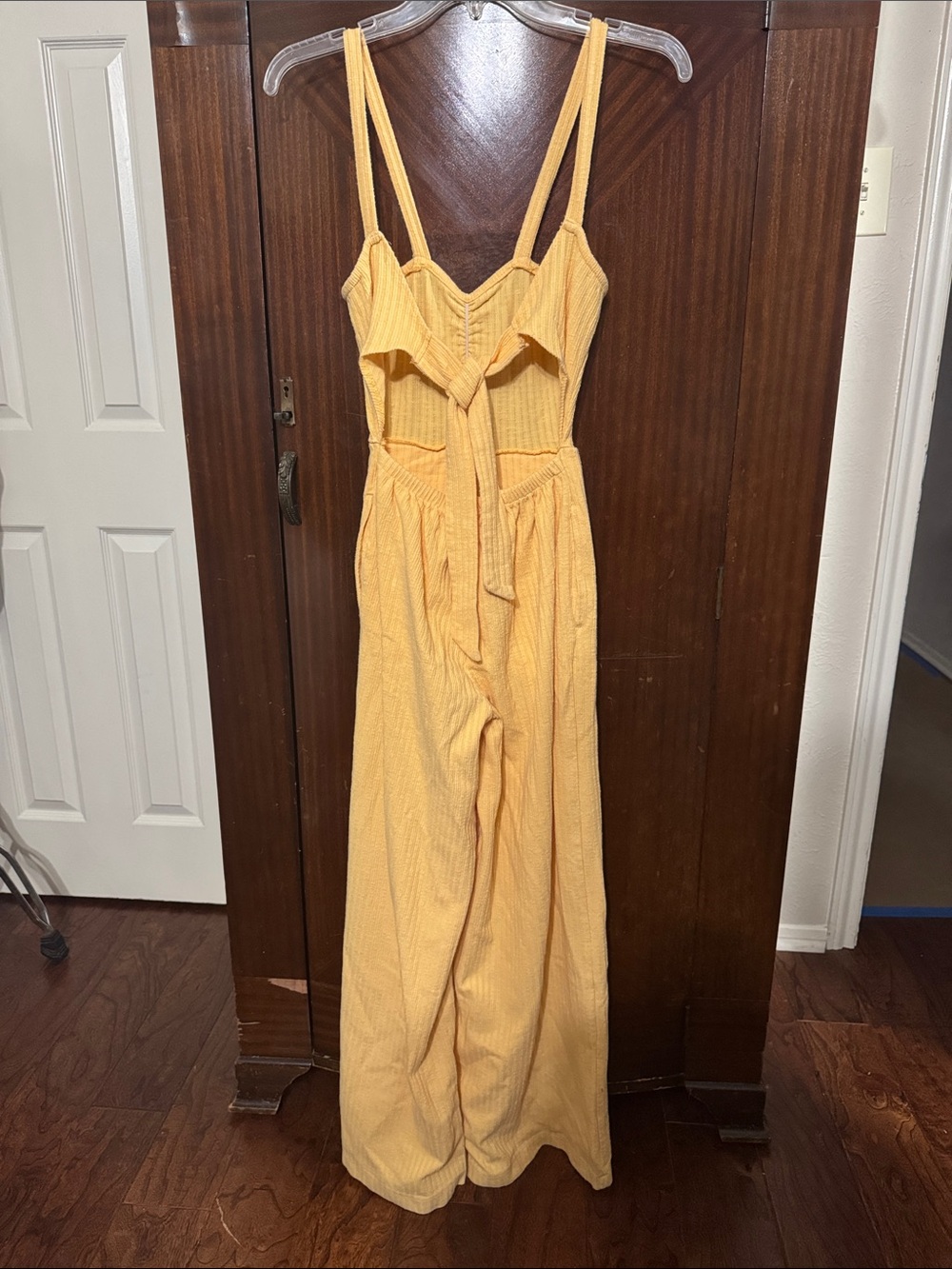 Yellow Roxy Sleeveless Wide-Leg Jumpsuit - Picture 3 of 5